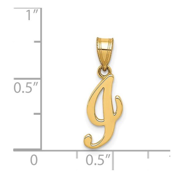 14k Yellow Gold, Mimi Collection, Small Script Initial I Pendant - Picture 4 of 6